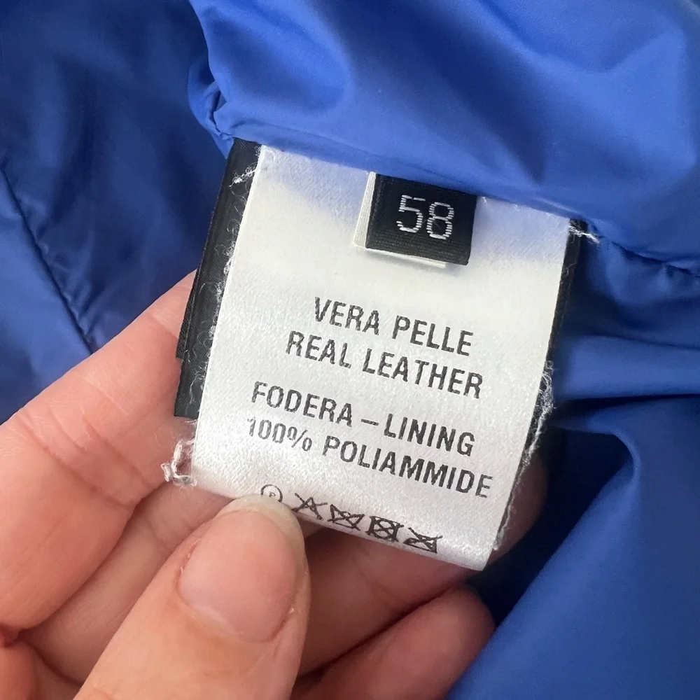 Baldinini Men's Blue Leather Jacket - Picture 10 of 12